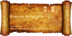 Kuncze Brigitta névjegykártya